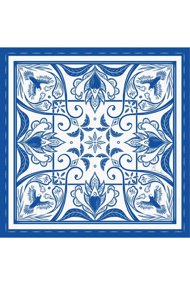 Lenço Caju 60x60 (Azul)