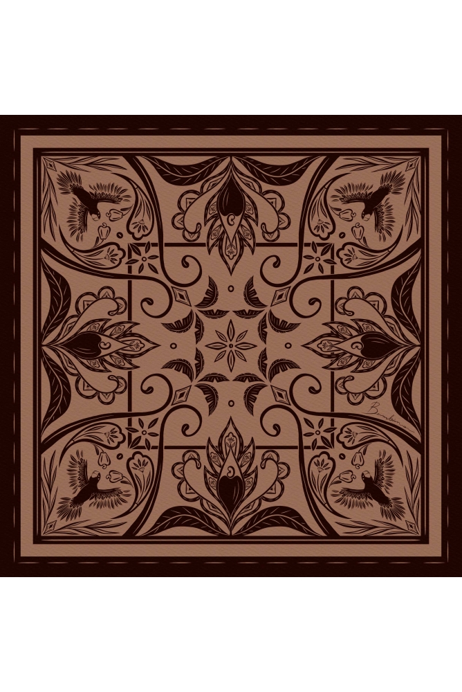 Lenço Caju 60x60 (Marrom)